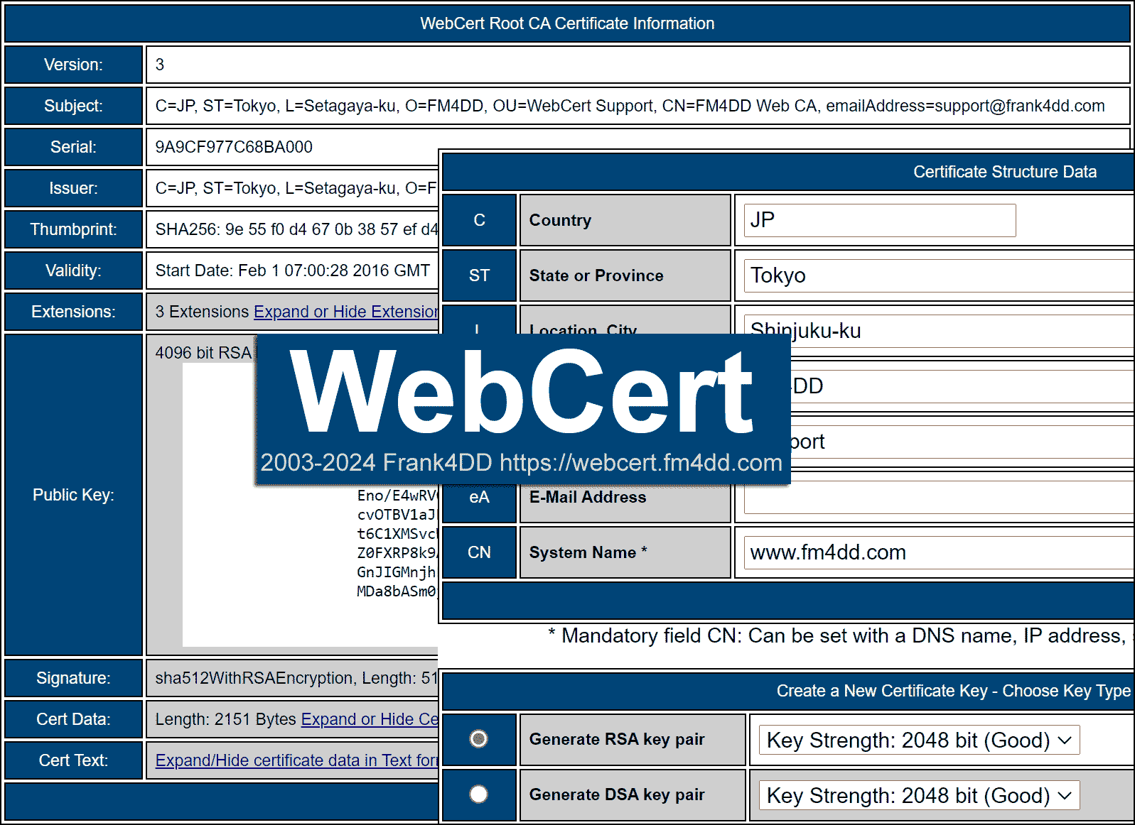 WebCert Application